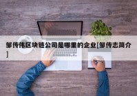 邹传伟区块链公司是哪里的企业[邹传志简介]